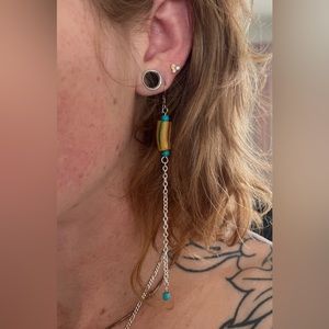 Handmade dangly beaded earrings